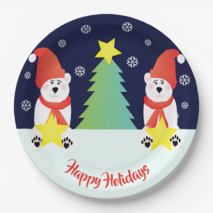 Cute Polar Bear Paper Plate
