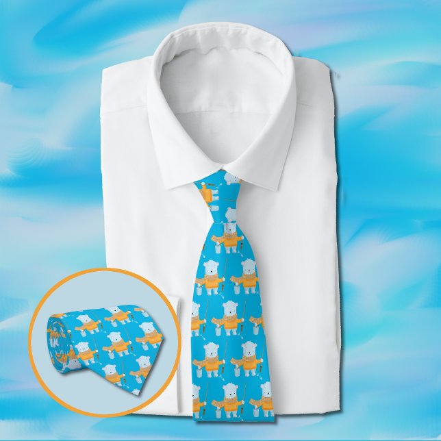 Cute Polar Bear Pattern Neck Tie (Creator Uploaded)