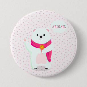 Cute Polar Bear Personalized Button