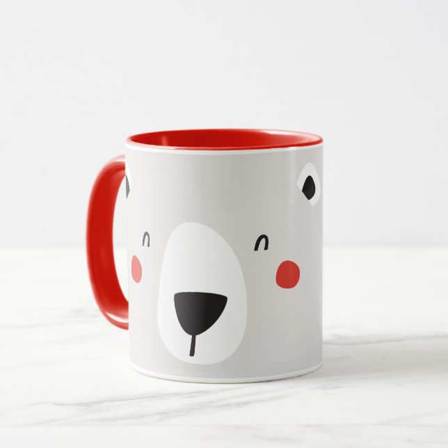 Cute polar bear personalized children's mug (Front Left)