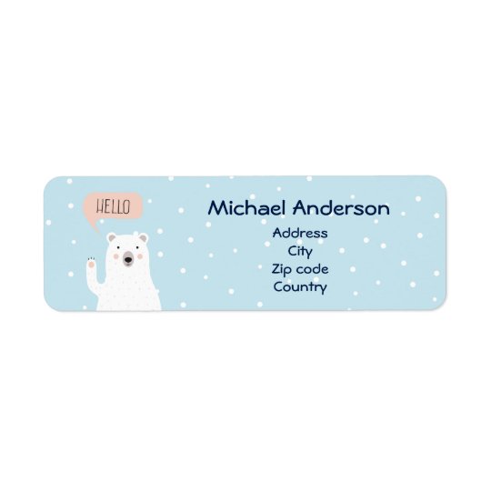 Cute Polar Bear Pesonailzed Return Address Label