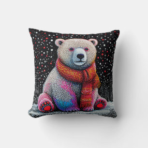 Cute polar bear throw pillow