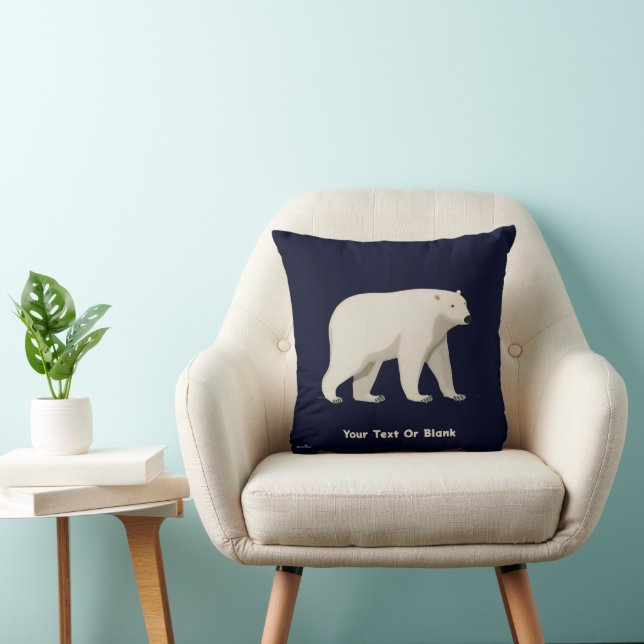 Cute Polar Bear Throw Pillow (Chair)