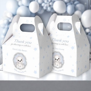 Cute Polar Bear White Winter Boy Baby Shower Favor Box