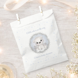 Cute Polar Bear White Winter Boy Baby Shower Favour Bag