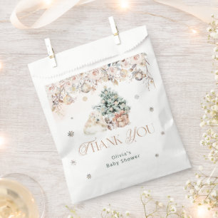 Cute Polar Bear Winter Baby Shower Favour Bag