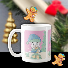 Cute Polar Bear with Cookie Kid Holiday Mug