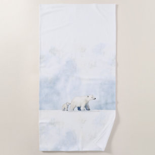 Cute polar bears  beach towel