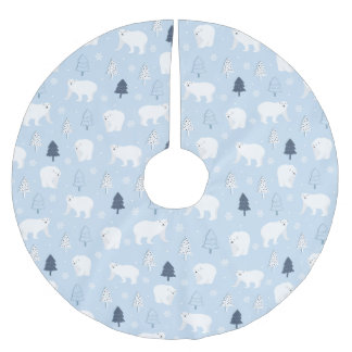 Cute Polar Bears Brushed Polyester Tree Skirt