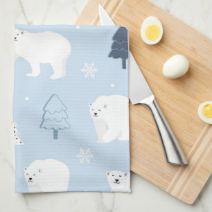 Cute Polar Bears Kitchen Towel