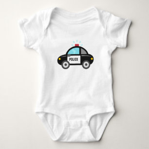 Cute Police Car with Siren Baby Bodysuit