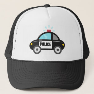 Cute Police Car with Siren For Kids Trucker Hat