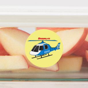 Cute police department helicopter chopper cartoon