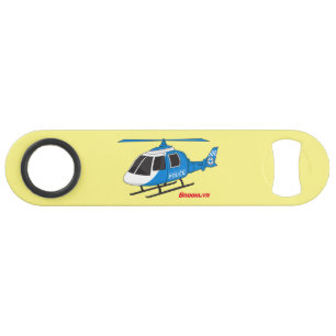 Cute police department helicopter chopper cartoon bar key