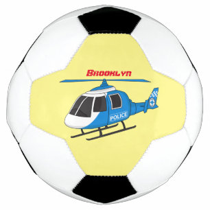 Cute police department helicopter chopper cartoon soccer ball