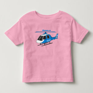 Cute police department helicopter chopper cartoon toddler t-shirt