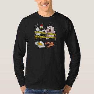 Cute Police Line Do Not Cross Funny Chicken Pig Ea T-Shirt