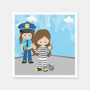 Cute Police Officer Napkin