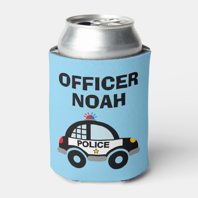 Cute police patrol car can cooler for kids (Can Front)
