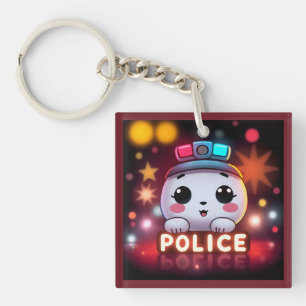 Cute Police Squad – Adorable Patrol Design Keychain