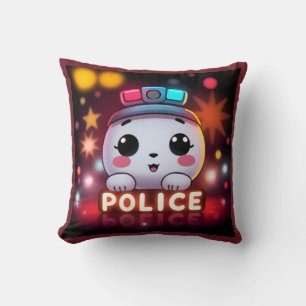 Cute Police Squad – Adorable Patrol Design Throw Pillow
