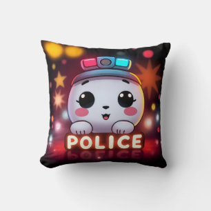Cute Police Squad – Adorable Patrol Design Throw Pillow