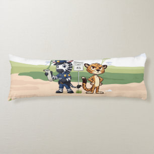 cute police zebra & cheetah body pillow