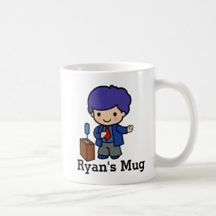 Cute Politician/Speaker with Blue hair with podium Coffee Mug