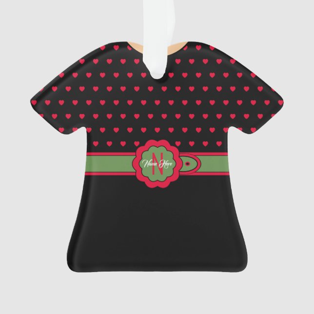 Cute Polka Dot Belted Dress Christmas Ornament (Front)