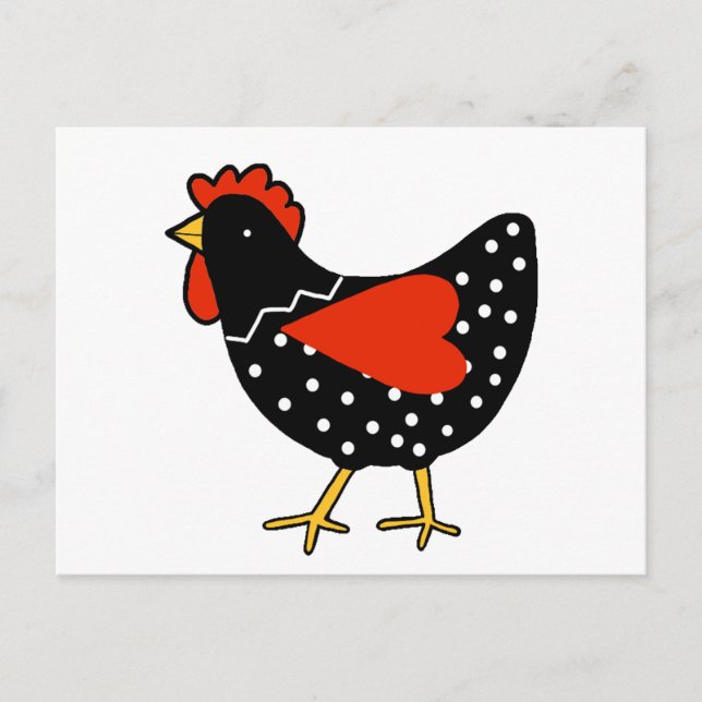 Cute Polka Dot Chicken Postcard (Front)