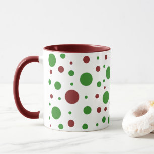 Cute polka dot Christmas Red Green pattern Mug