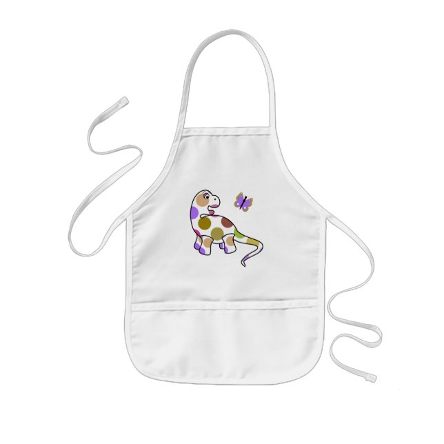 Cute Polka Dot Dinosaur Apron (Front)