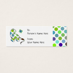 Cute Polka Dot Dinosaur Gift Tag