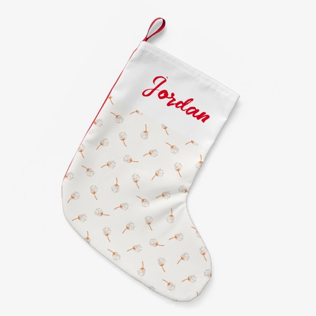 Cute Polka Dot Flower Pattern Small Christmas Stocking (Front (Hanging))