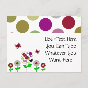 Cute Polka Dot Flowers Postcard