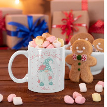 Cute Polka Dot Merry Christmas Holiday Gnome Coff