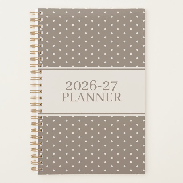 Cute Polka Dot Pattern Planner (Front)