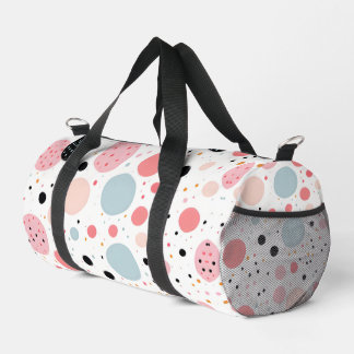 Cute polka dot spotty pattern white duffle bag