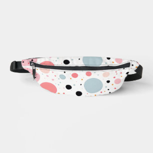Cute polka dot spotty pattern white fanny pack