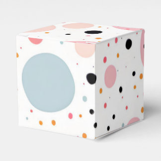 Cute polka dot spotty pattern white favor box
