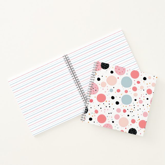 Cute polka dot spotty pattern white notebook (Inside)
