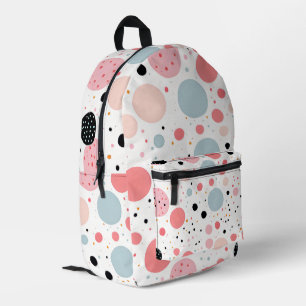 Cute polka dot spotty pattern white printed backpack