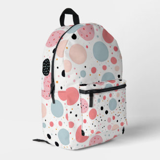 Cute polka dot spotty pattern white printed backpack
