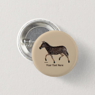 Cute Polka Dot Zebra 1 Inch Round Button