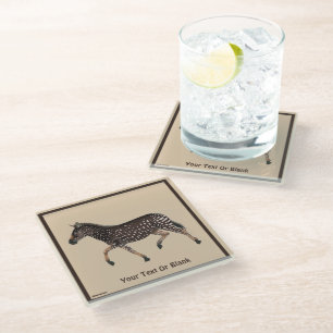Cute Polka Dot Zebra Glass Coaster
