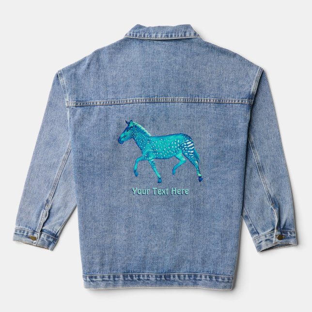 Cute Polka Dot Zebra Scented Candle Denim Jacket (Back)