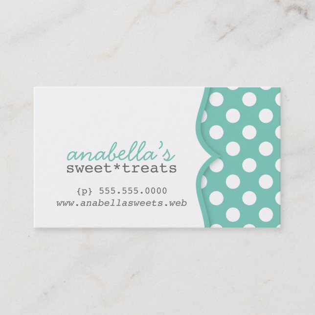 Cute Polka Dots Customer Loyalty Business Card (Front)