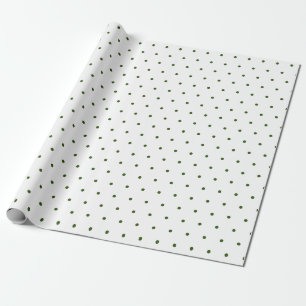 Cute polka dots l Green and white l Birthday Wrapping Paper