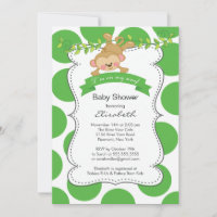 Cute Polka Dots Monkey Gender Neutral Baby Shower