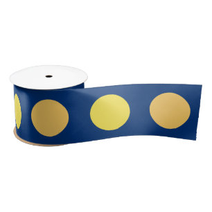 Cute Polka Dots Ribbon in Yellow, Orange and  Blue Satin Ribbon